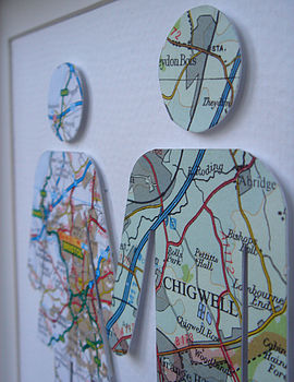 Personalised Couple Map Picture / Wedding Gift, 9 of 12