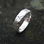 Sterling Silver Rough Rocky Textured Unisex Narrow Ring, thumbnail 6 of 6