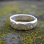 Sterling Silver Rough Rocky Textured Unisex Narrow Ring, thumbnail 1 of 6