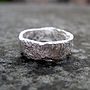 Sterling Silver Rough Rocky Textured Unisex Ring, thumbnail 1 of 5