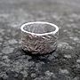 Sterling Silver Wide Rough Rocky Textured Unisex Ring, thumbnail 1 of 6