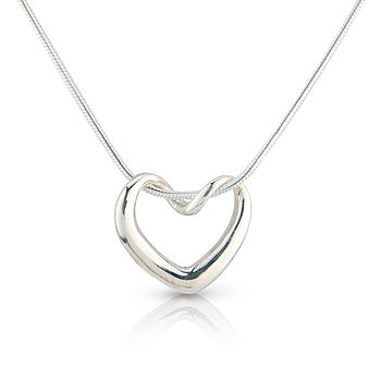 Silver Twisted Heart Necklace, 2 of 6