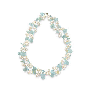 Aquamarine And Pearl Necklace By Argent Of London Aquamarine And Pearl Necklace By Argent Of London Notonthehighstreet