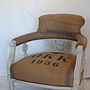 Vintage 1936 Victorian Grain Sack Chair, thumbnail 1 of 4