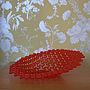 Chilli Red Acrylic Decorative Bowl With Patterned Cuts, thumbnail 2 of 3