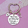 Handmade Personalised Silver Heart Key Ring, thumbnail 1 of 6