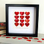 Personalised Heart Strings Artwork In Red, thumbnail 2 of 12