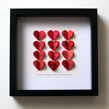 Personalised Heart Strings Artwork In Red, 5 of 12