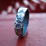 Sterling Silver Rough Rocky Textured Unisex Narrow Ring, thumbnail 4 of 6