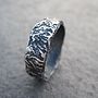 Sterling Silver Rough Rocky Textured Unisex Ring, thumbnail 4 of 5