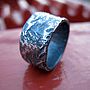 Sterling Silver Wide Rough Rocky Textured Unisex Ring, thumbnail 5 of 6