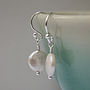 Freshwater Pearl Coin Drop Earrings, thumbnail 1 of 5