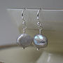 Silver Grey Freshwater Pearl Drop Earrings, thumbnail 2 of 5