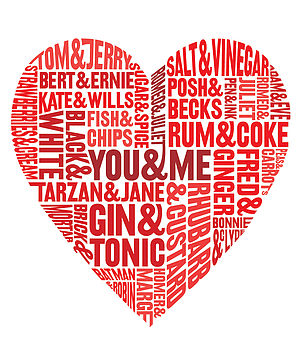 Perfect Pairs Typographic Valentines Card, 2 of 4