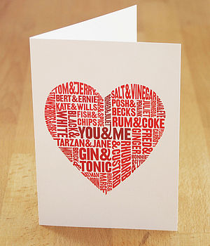 Perfect Pairs Typographic Valentines Card, 4 of 4