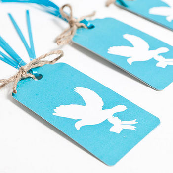 Recycled Love Birds Aqua Gift Wrap Set, 3 of 9