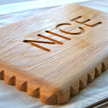 Solid Oak Nice Biscuit Chopping Board And Cheese Board, 4 of 10