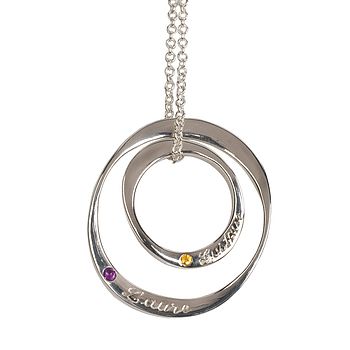 Personalised Two Sterling Silver Infinity Ring Necklace, 3 of 12