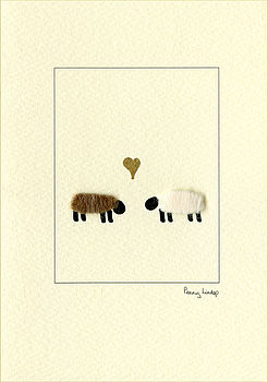 Sheep In Love Greeting Card, 2 of 3
