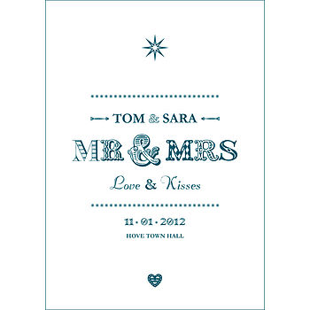 Personalised 'Mr & Mrs' Wedding Print, 2 of 2