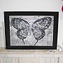 Butterfly Framed Diamante Embellished Artwork, thumbnail 1 of 3