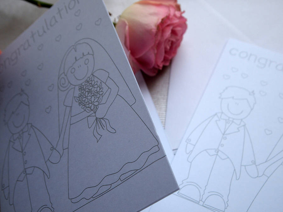 wedding colouring in card for kids by yoyo-me | notonthehighstreet.com