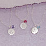 Girls Personalised Silver Birthstone Necklace, thumbnail 1 of 4