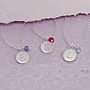 Girls Personalised Silver Birthstone Necklace, thumbnail 2 of 4