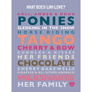 Personalised Child's 'Loves' Print, 3 of 6
