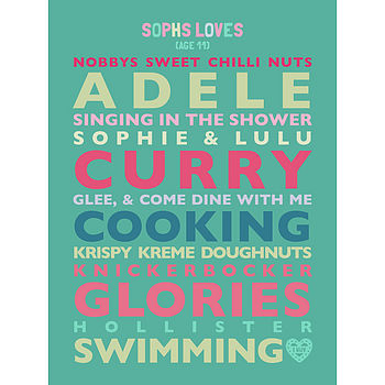 Personalised Child's 'Loves' Print, 4 of 6