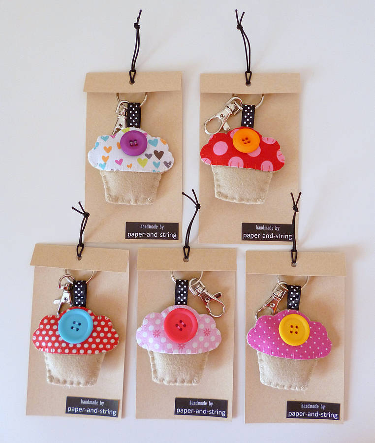Felt And Fabric Cupcake Key Ring By paperandstring