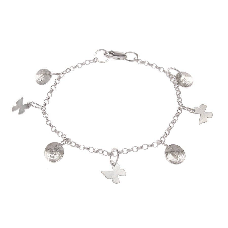 Silver Love Charm Bracelet By Gabriella Casemore Jewellery ...
