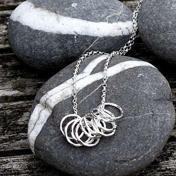 10 Silver Hoops Necklace, 2 of 6