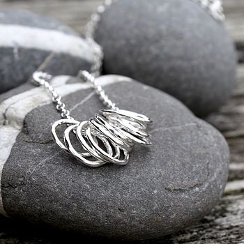 10 Silver Hoops Necklace, 4 of 6