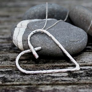 Handmade Chunky Silver Heart Pendant By Hetty Hearts
