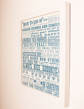 'Rules To Live By' Inspirational Graduation Print, 5 of 10