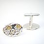 Coral Sterling Silver And Gold Plated Cufflinks, thumbnail 3 of 4