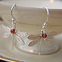 Dragonfly Earrings In Sterling Silver With Gemstones, thumbnail 3 of 6