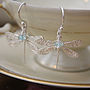 Dragonfly Earrings In Sterling Silver With Gemstones, thumbnail 2 of 6