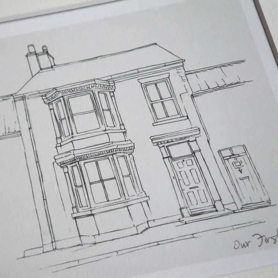 Pencil Drawing Of A Victorian House Background, House Picture Drawing  Background Image And Wallpaper for Free Download