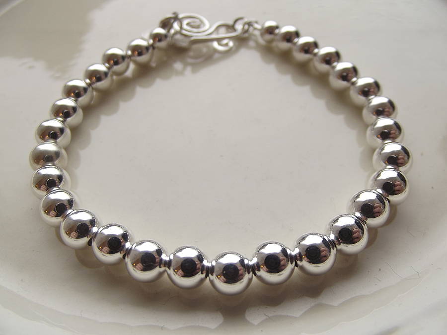 sterling silver bead bracelet by lucy kemp silver jewellery ...