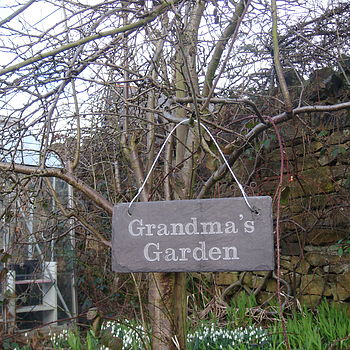 Engraved Slate Grandma's Garden Sign, 4 of 8