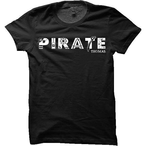 Personalised 'Pirate' T Shirt By Flaming Imp | notonthehighstreet.com