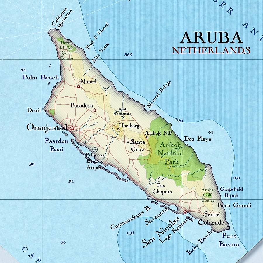 Image result for map of aruba