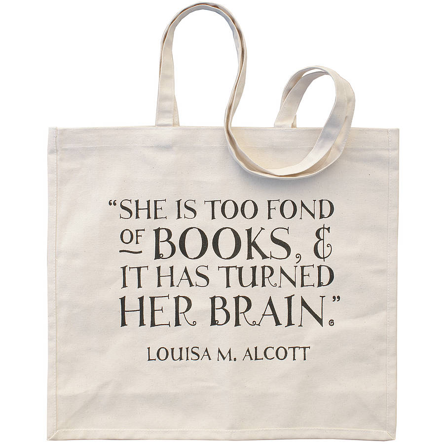 'she is too fond of books…' bag by the literary gift company ...