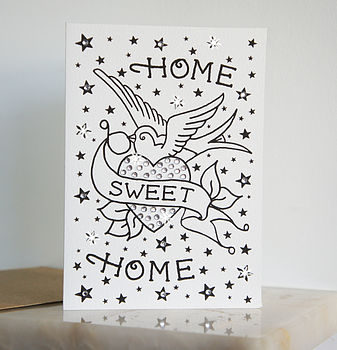 'Home Sweet Home' Tattoo Diamante Card, 4 of 4