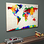 Sponge Paint Map Of The World Art Print, thumbnail 1 of 3