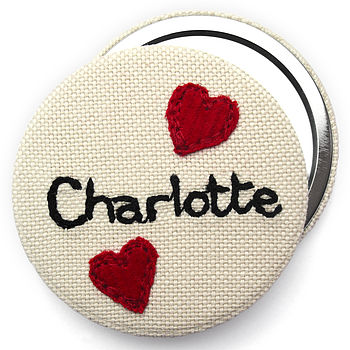 Embroidered Personalised Pocket Mirror, 2 of 3
