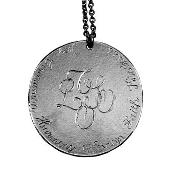 Oxidised Silver Large Signature Medal, 35mm, 4 of 12