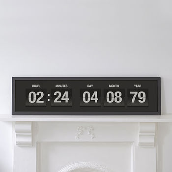 Personalised Special Time/Date Vintage Flip Clock Print, 2 of 5